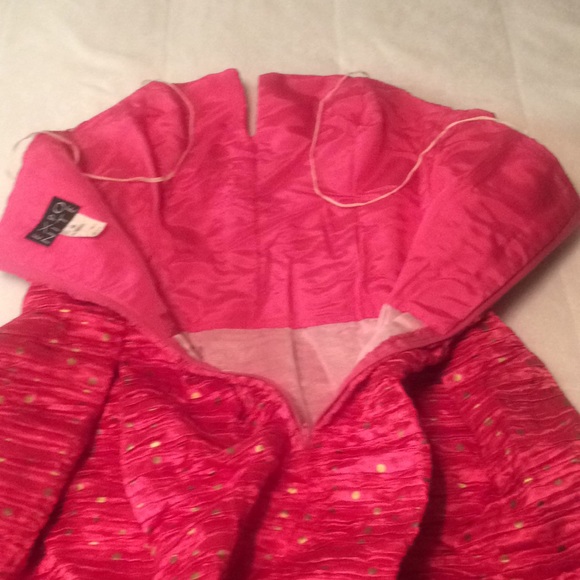 Expo Nite sexy pink gold strapless gown vintage 10 - Picture 3 of 4